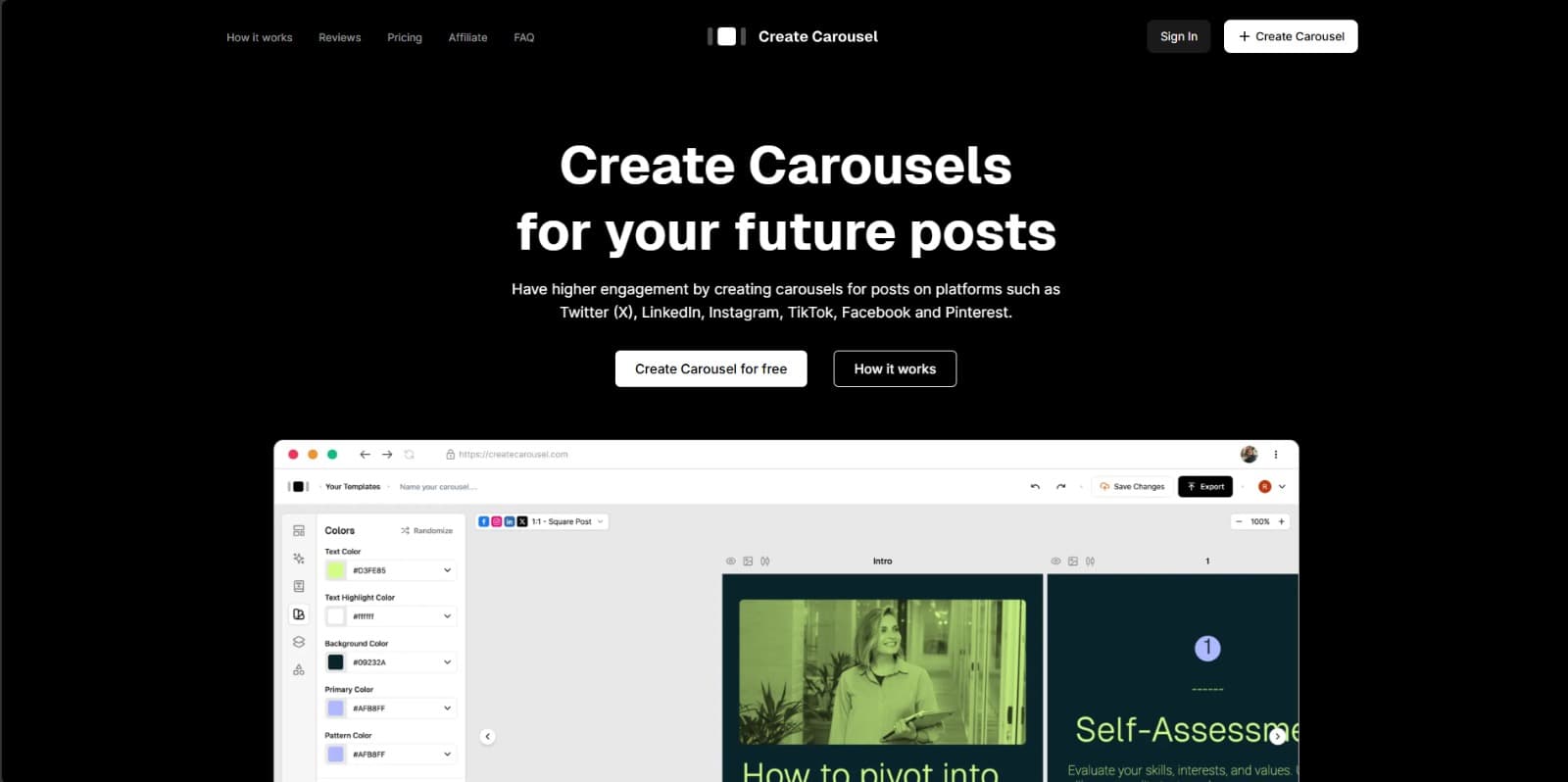 Create Carousels app — 2